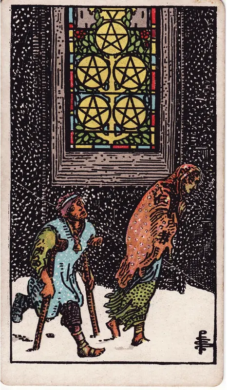 Five of Pentacles tarot card