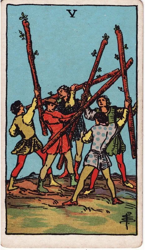 Five of Wands tarot card